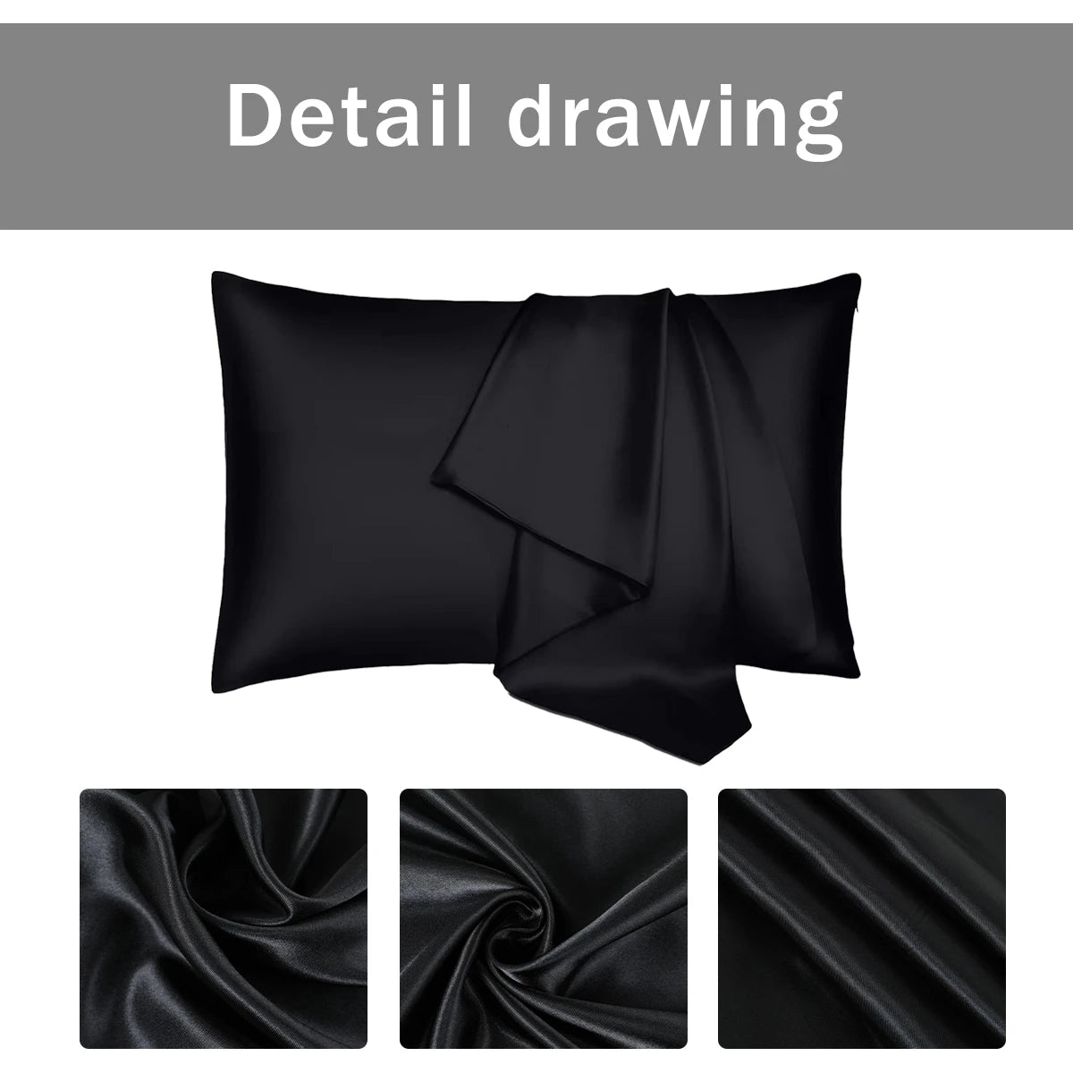 Silk Satin Pillowcase - Solid Color Bedding Cover, Smooth Multicolor Design, 66x51 cm