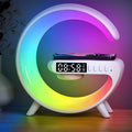 Smart Speaker Control Alarm Clock with RGB Night Light and 15W Wireless Charger