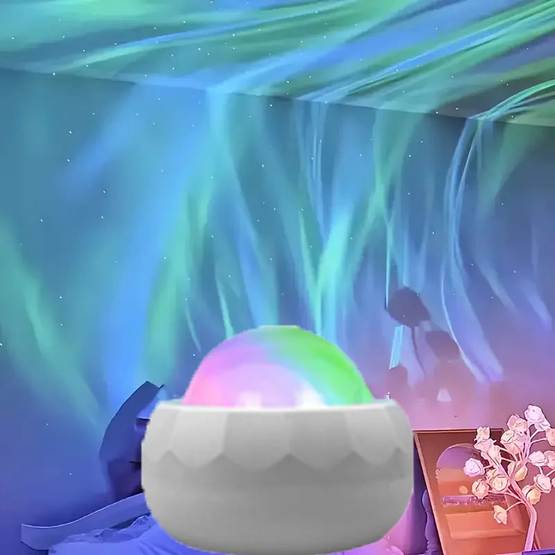 LED Aurora Projector - 360° Rotating Galaxy Night Light with Remote Control, 7 RGB Modes for Home Theater and Room Decor
