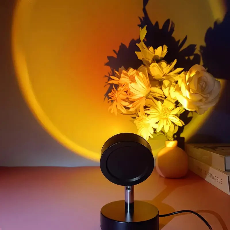 Sunset Atmosphere Projection Lamp - Versatile Night Light for Photography and Bedroom Ambiance