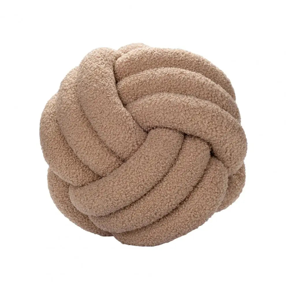 Eco-Friendly Hand-Woven Knotted Ball Plush Throw Pillow