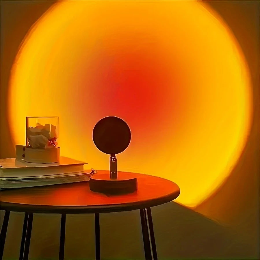 Sunset Atmosphere Projection Lamp - Versatile Night Light for Photography and Bedroom Ambiance