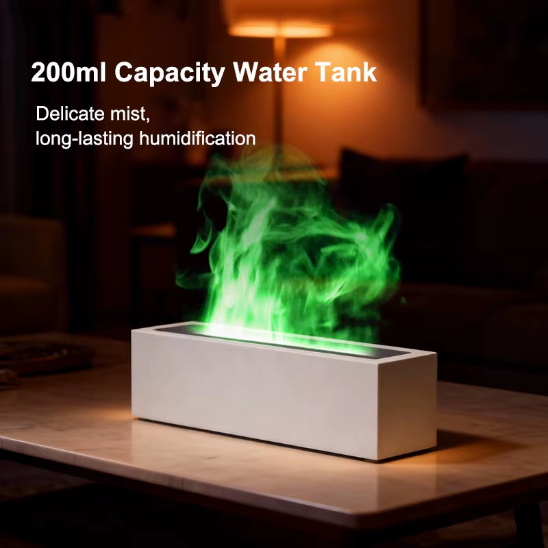 Simulation Flame Air Humidifier and Aroma Diffuser with Integrated Night Light