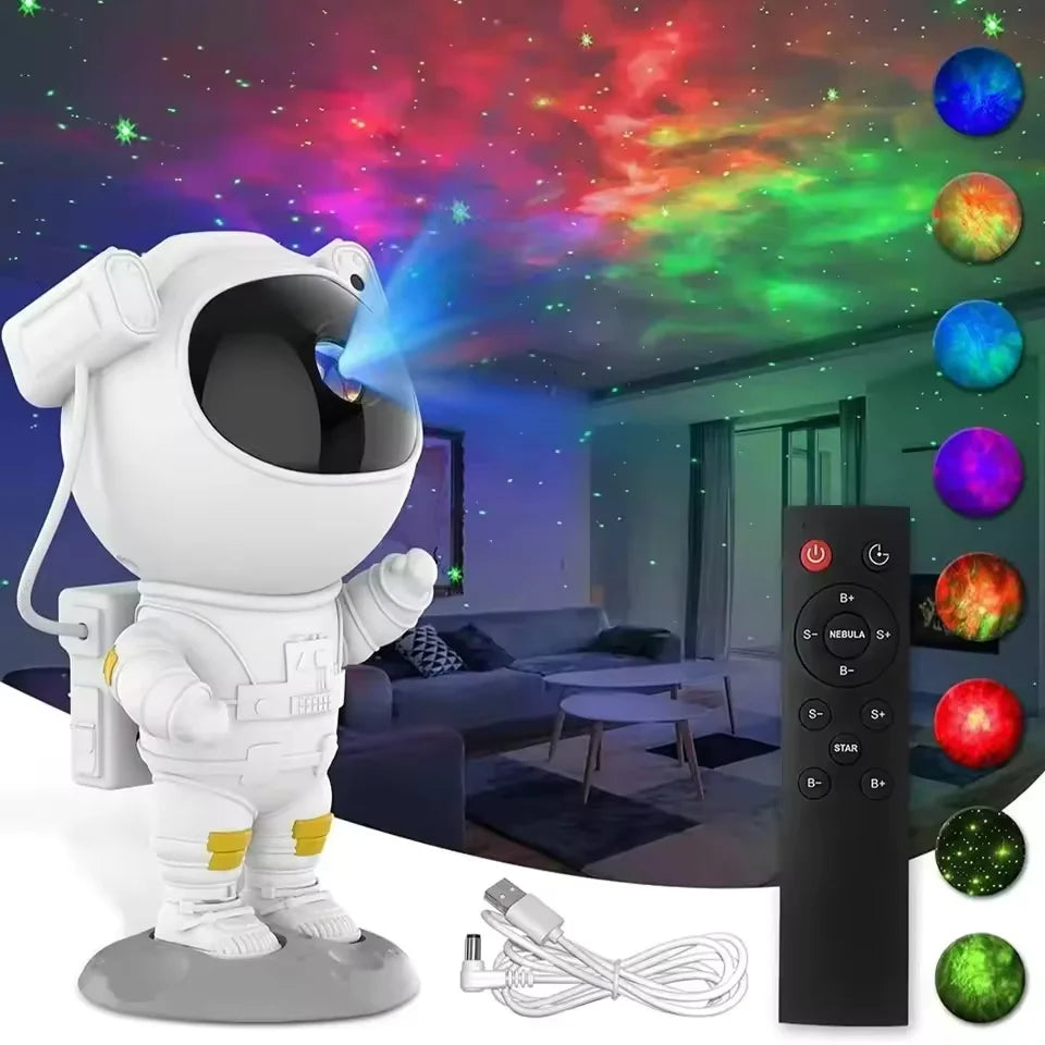 Star Moon Galaxy Projector Astronaut Lamp Bluetooth Music Speaker Remote Control LED Night Light for Bedroom Home Decor