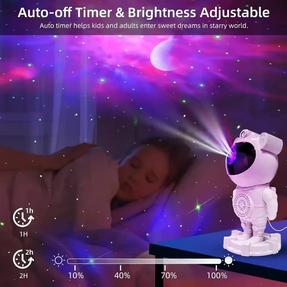 Star Moon Galaxy Projector Astronaut Lamp Bluetooth Music Speaker Remote Control LED Night Light for Bedroom Home Decor