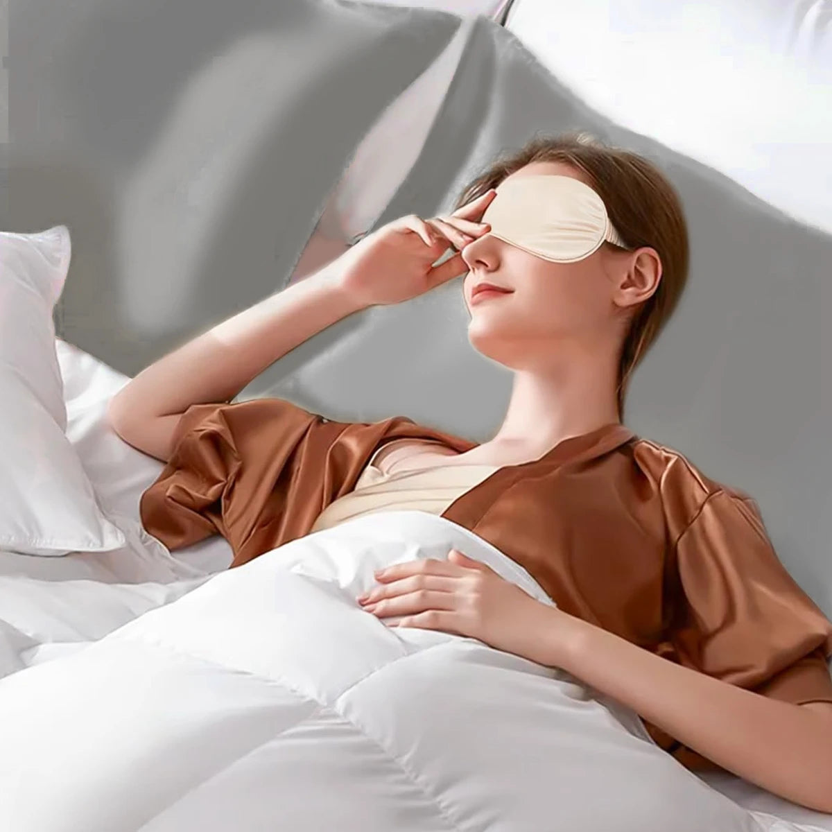 Silk Satin Pillowcase - Solid Color Bedding Cover, Smooth Multicolor Design, 66x51 cm