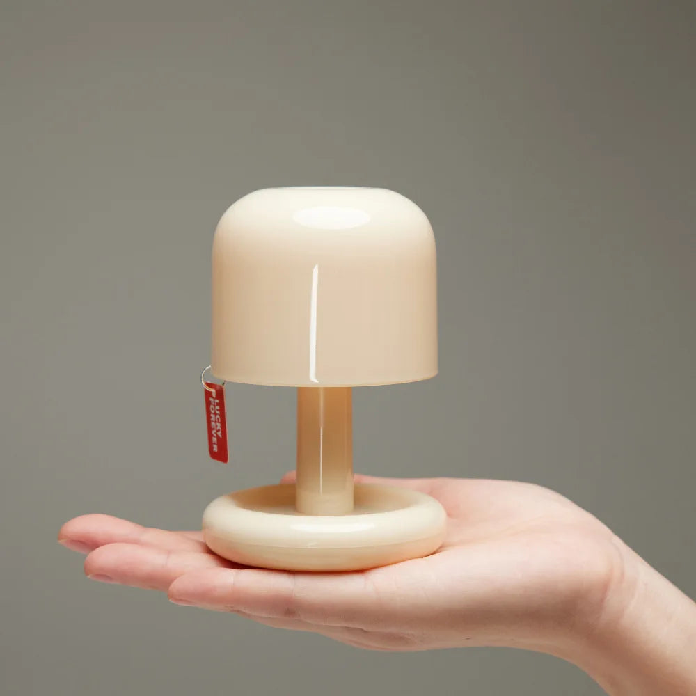Mushroom-Inspired LED Night Light - Nordic Minimalist Table Lamp for Home and Coffee Bar Decor