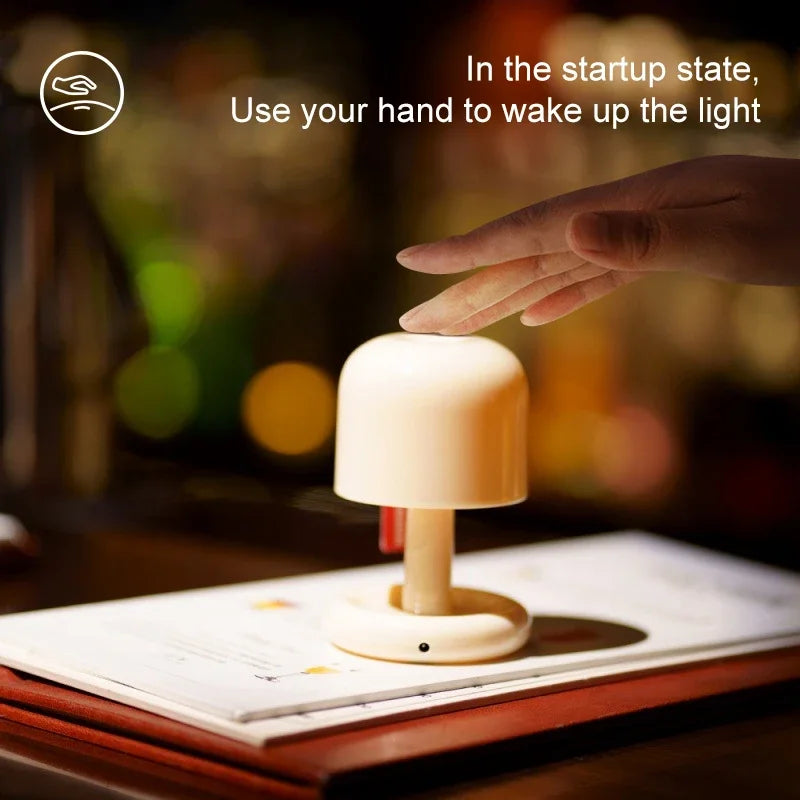 Mushroom-Inspired LED Night Light - Nordic Minimalist Table Lamp for Home and Coffee Bar Decor