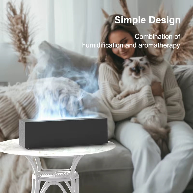 Simulation Flame Air Humidifier and Aroma Diffuser with Integrated Night Light