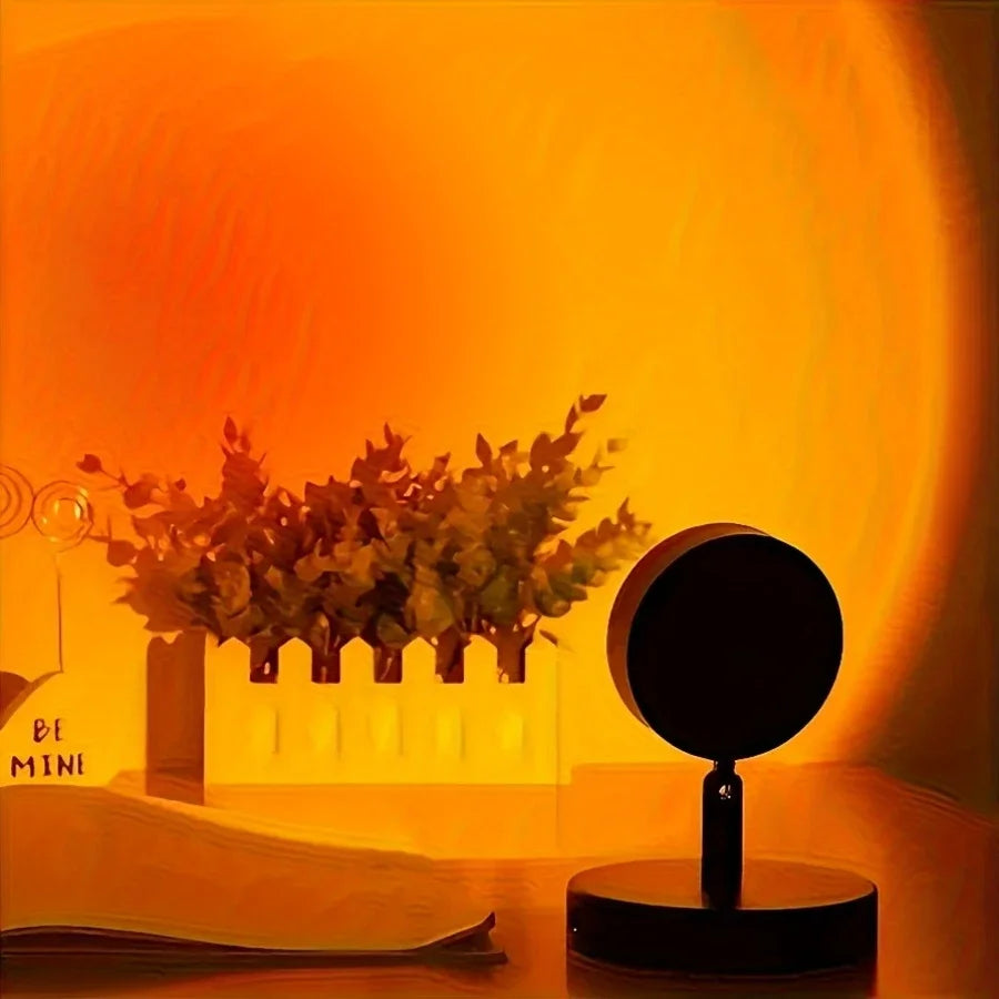 Sunset Atmosphere Projection Lamp - Versatile Night Light for Photography and Bedroom Ambiance