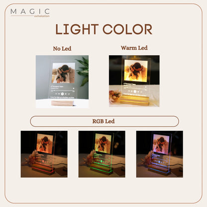 Customized Song Photo Acrylic Plaque LED Night Light