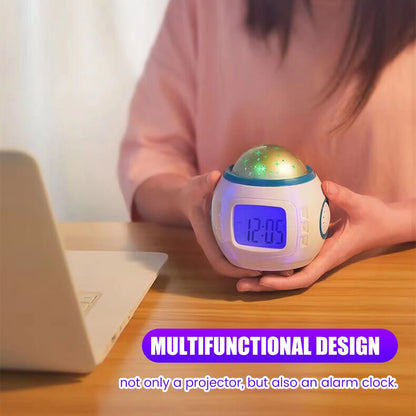 Alarm Clock Projection Light LED Alarm Clock Projection Light Star Sky Color Change Bedside Night Light for Bedroom Kids Room